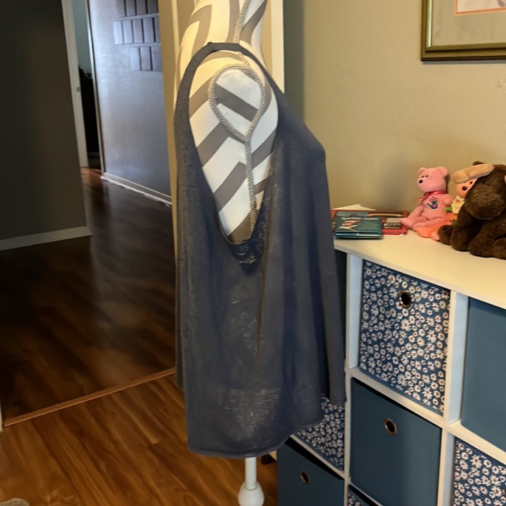 Umgee Gray Sheer Tank sz Large - Picture 3 of 6